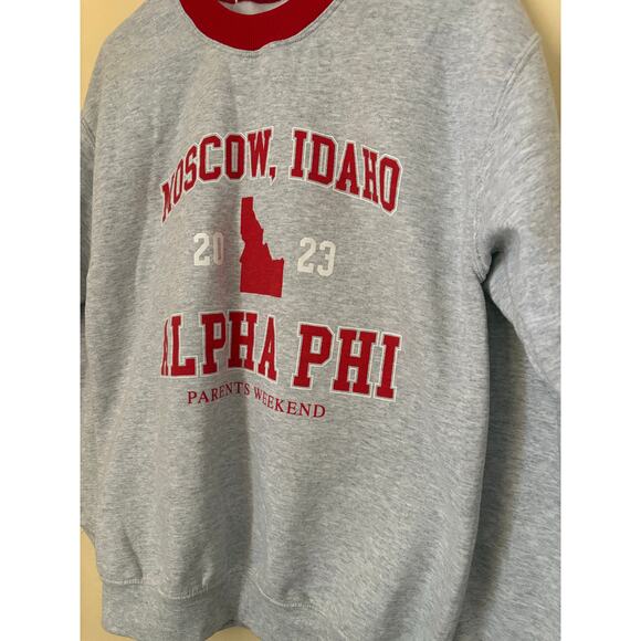 The Hang Loose Hut Alpha Phi 2023 Sweatshirt Moscow Idaho Parents Weekend Size M - Picture 2 of 4